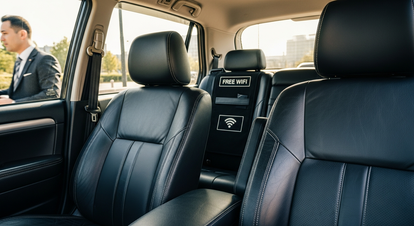 Premium taxi interior with Wi-Fi